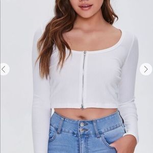 Forever 21 zip up crop top